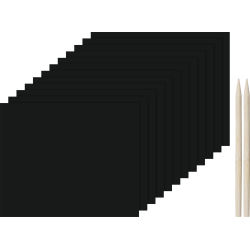 Skrabebilleder / Scratch  Dyr Regnbue Farver str. 18.5 x 15.7 cm - 12 Ark