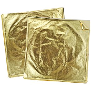 Bladmetal Guld 14 x 14 cm - 10 Ark