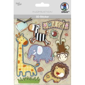 3D Stickers Safari Dyr
