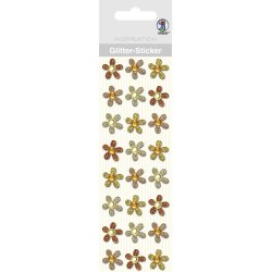 Selvklbende Glitter Blomster Med Rhinsten 24stk/1.8cm