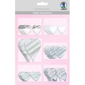 Dekorations Folie Hjerter S�lv