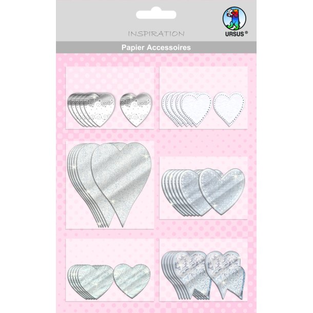 Dekorations Folie Hjerter S�lv
