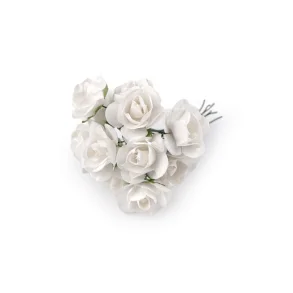 Papirblomster Hvid 12 stk