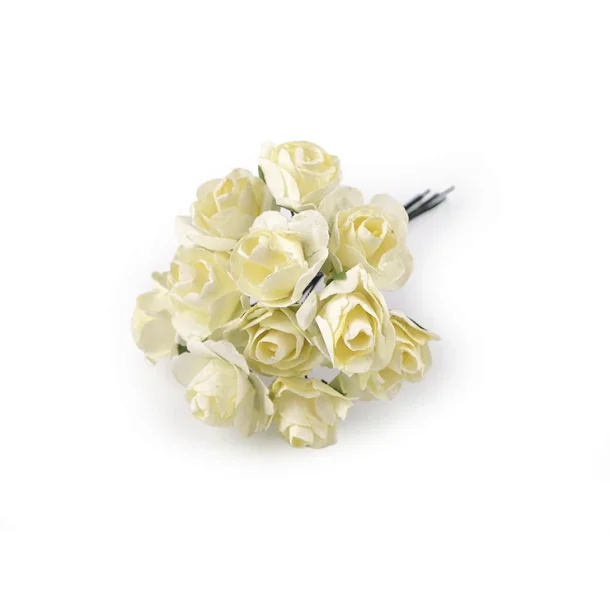 Papirblomster Kn�kket Hvid 12 stk