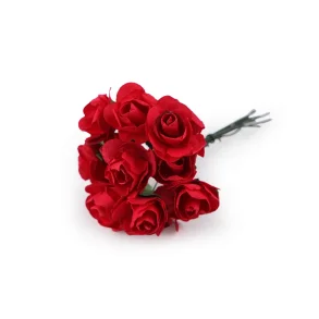 Papirblomster R�d 12 stk