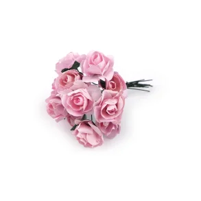 Papirblomster Rosa 12 stk
