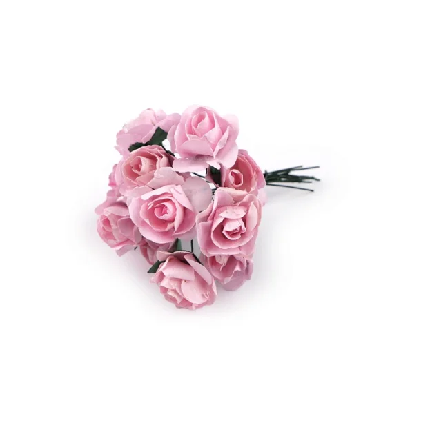 Papirblomster Rosa 12 stk