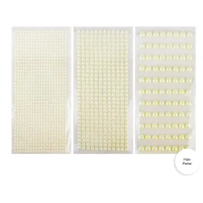 Halvperler Selvklbende Elfenben 3 -6 - 10 mm