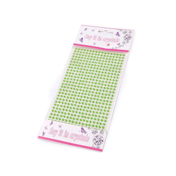 Rhinsten Selvklbende Lime Grn 4mm 494 Stk