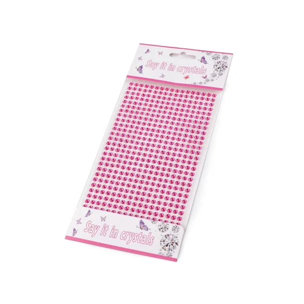 Rhinsten Selvklbende Pink 4mm 494 Stk