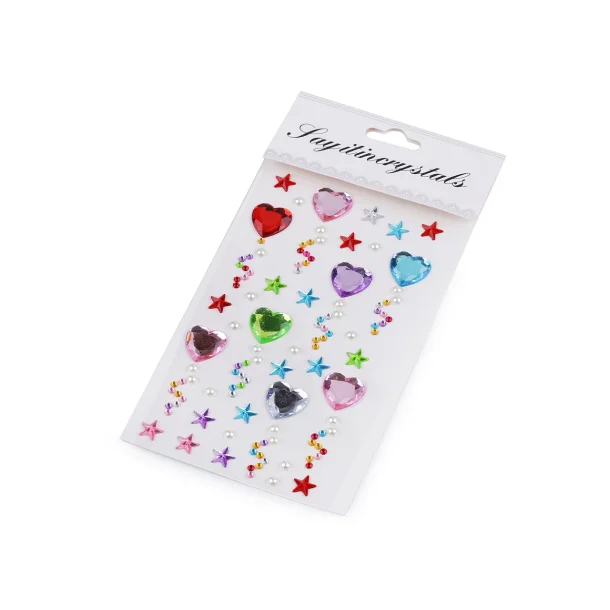 Selvkl�bende Akryl Hjerter &amp; Stjerner 