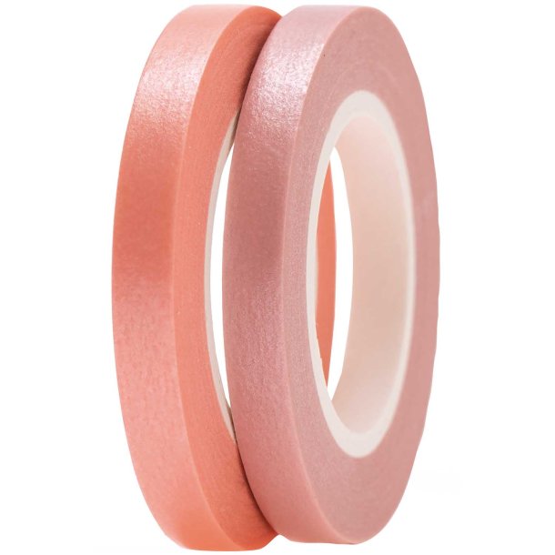 Washi Dekorations Tape Fersken &amp; Gl. Rosa 2x10mx5mm