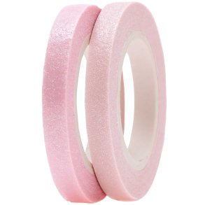 Washi Dekorations Tape Pastel Rosa & Lyserd Glitter 2x10mx5mm