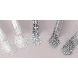  Glitter Drys - Hvid/Slv - 8602