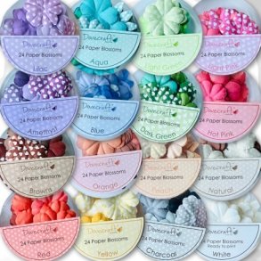 Papirblomster - 16 farver 