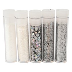  Glitter Drys - Hvid/Slv - 8602