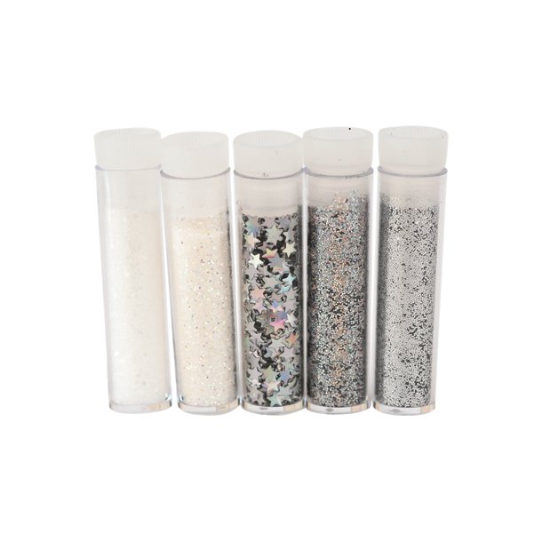  Glitter Drys - Hvid/Slv - 8602