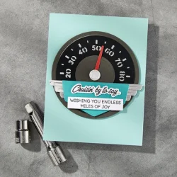 Spellbinders Dies Classic Road Legends Etched Speedometer - S5-689