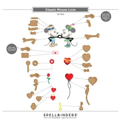 Spellbinders Dies Classic Mouse Love Etched - S4-1522