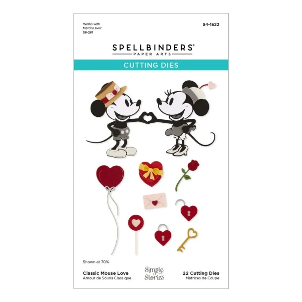 Spellbinders Dies Classic Mouse Love Etched - S4-1522