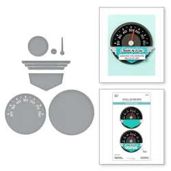 Spellbinders Dies Classic Road Legends Etched Speedometer - S5-689