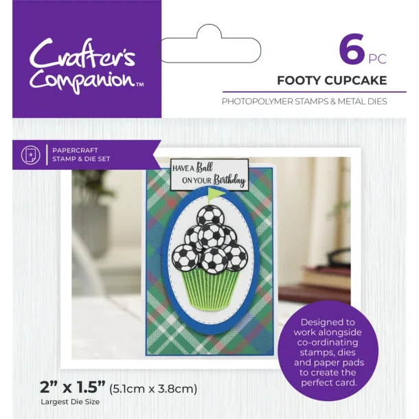 Crafter's Companion - Dies - Modern Man Stamp &amp; Dies Footy Cupcakes - CC-MM-STD-FOOC