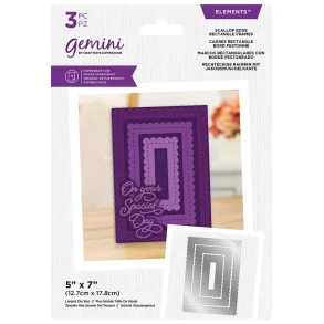 Crafter's Companion - Dies - Nesting Frame Scallop Edge Rectangle Frames 5x7 GEM-MD-ELE-SERE