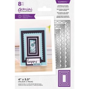 Gemini Inverted Stitched Scallop Rectangle Elements Dies 