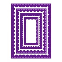 Gemini Inverted Stitched Scallop Rectangle Elements Dies 