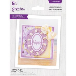Gemini Oval Ribbon Frame Elements Dies 