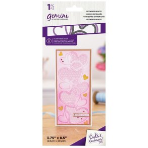 Gemini Entwined Hearts Cut and Emboss Folder SlimCard