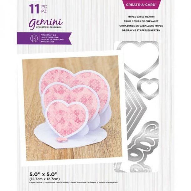 Gemini Triple Easel Hearts Create-a-Card Dies