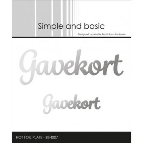 Simple and Basic - Hot Foil Plate - Gavekort - SBH007