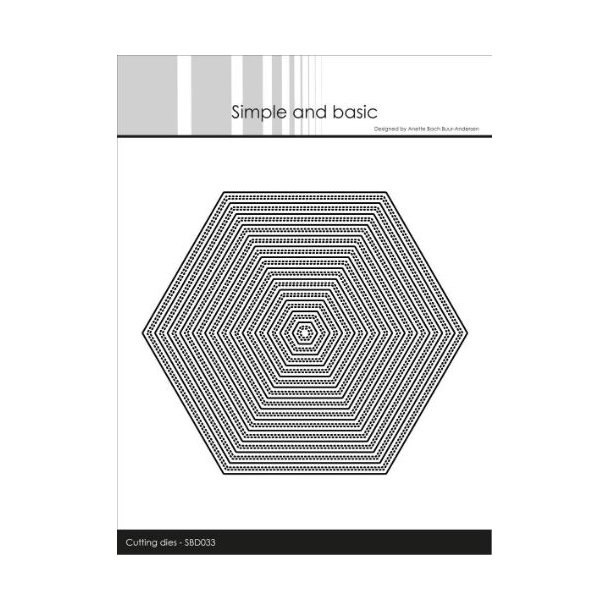Simple and Basic-Die-Double pierced hexagon-SBD033
