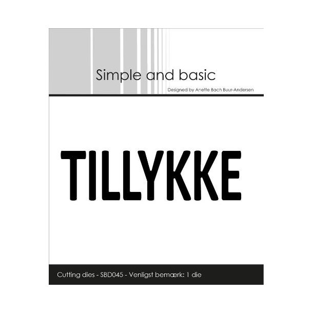 Simple and Basic-Die-Text Plate-Tillykke-SBD045