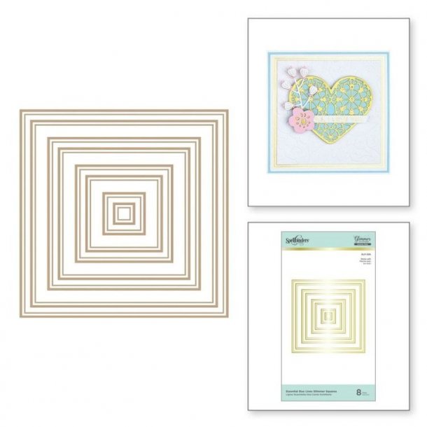 Spellbinders Essential Duo Lines Squares Glimmer Hot Foil Plate 