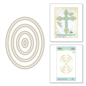 Spellbinders Essential Duo Lines Ovals Glimmer Hot Foil Plate 