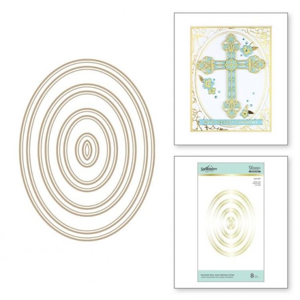 Spellbinders Essential Duo Lines Ovals Glimmer Hot Foil Plate 