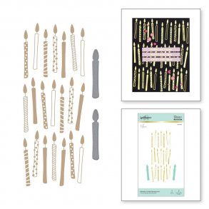 Spellbinders Birthday Candle Background Glimmer Hot Foil Plate & Die Sets