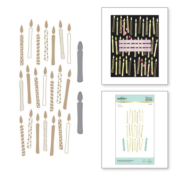 Spellbinders Birthday Candle Background Glimmer Hot Foil Plate &amp; Die Sets