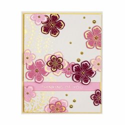 Spellbinders Glimmering Layered Flowers Hot Foil Plate  &amp; Die