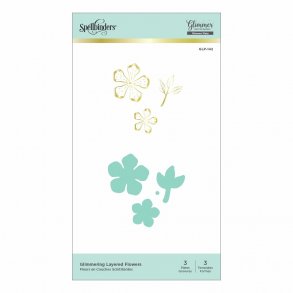 Spellbinders Glimmering Layered Flowers Hot Foil Plate  & Die