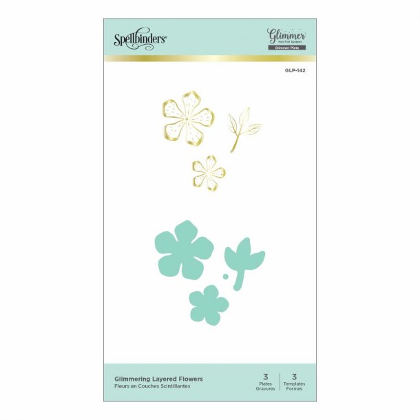 Spellbinders Glimmering Layered Flowers Hot Foil Plate  &amp; Die
