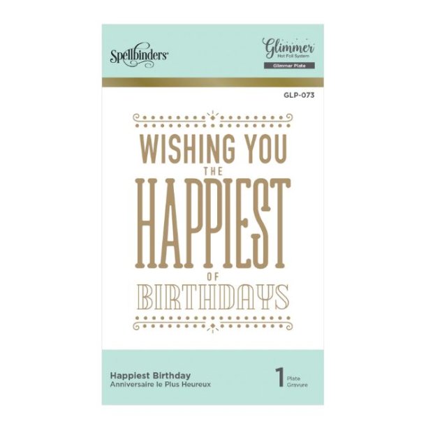 Spellbinders Happiest Birthday Hot Foil Plate 