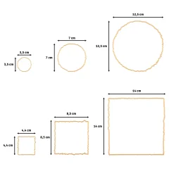 Vaessen Creative Dies - Cutting and Embossing Torn Squares &amp; Circles 6pcs 3624-953
