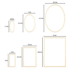 Vaessen Creative Dies - Cutting and Embossing Torn Rectangles &amp; Ovals 6pcs 3624-952