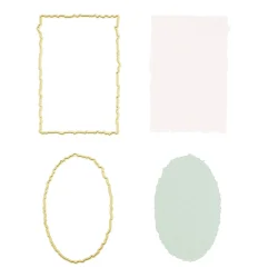 Vaessen Creative Dies - Cutting and Embossing Torn Rectangles &amp; Ovals 6pcs 3624-952