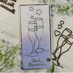 Creative Expressions Craft Dies One-Liner Collection Champagne Flutes CEDSE003