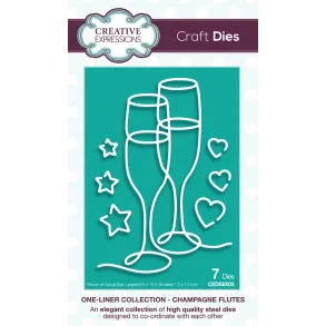 Creative Expressions Craft Dies One-Liner Collection Champagne Flutes CEDSE003