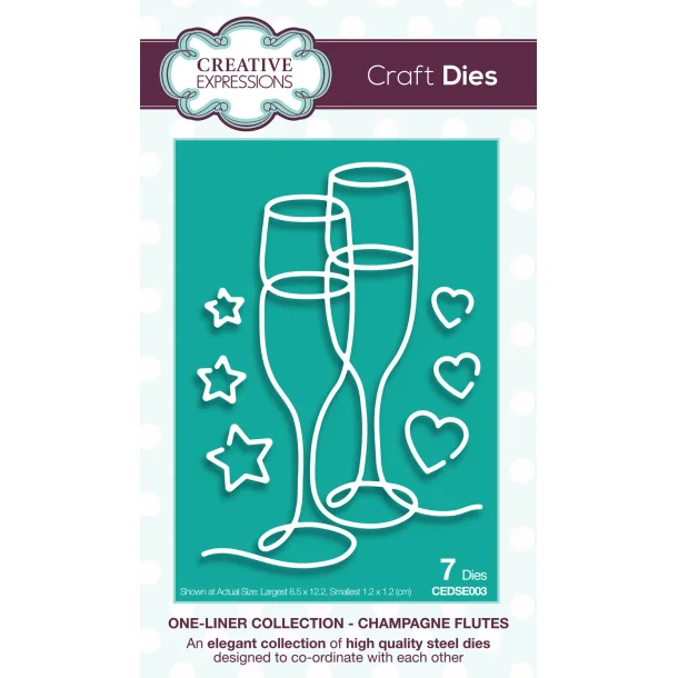Creative Expressions Craft Dies One-Liner Collection Champagne Flutes CEDSE003